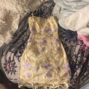 lucy in the sky floral mini homecoming dress